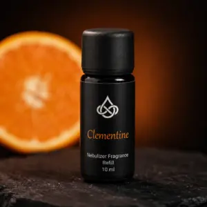 Drip of Infinity Clementine Nebulizer Nachfüllflasche Nahaufnahme mit Orange, fruchtig-spritziger Raumduft aus Wien