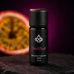 Drip of Infinity Devil Fruit Nebulizer Nachfüllflasche Nahaufnahme mit Maracuja, sinnlich-fruchtiger Raumduft aus Wien