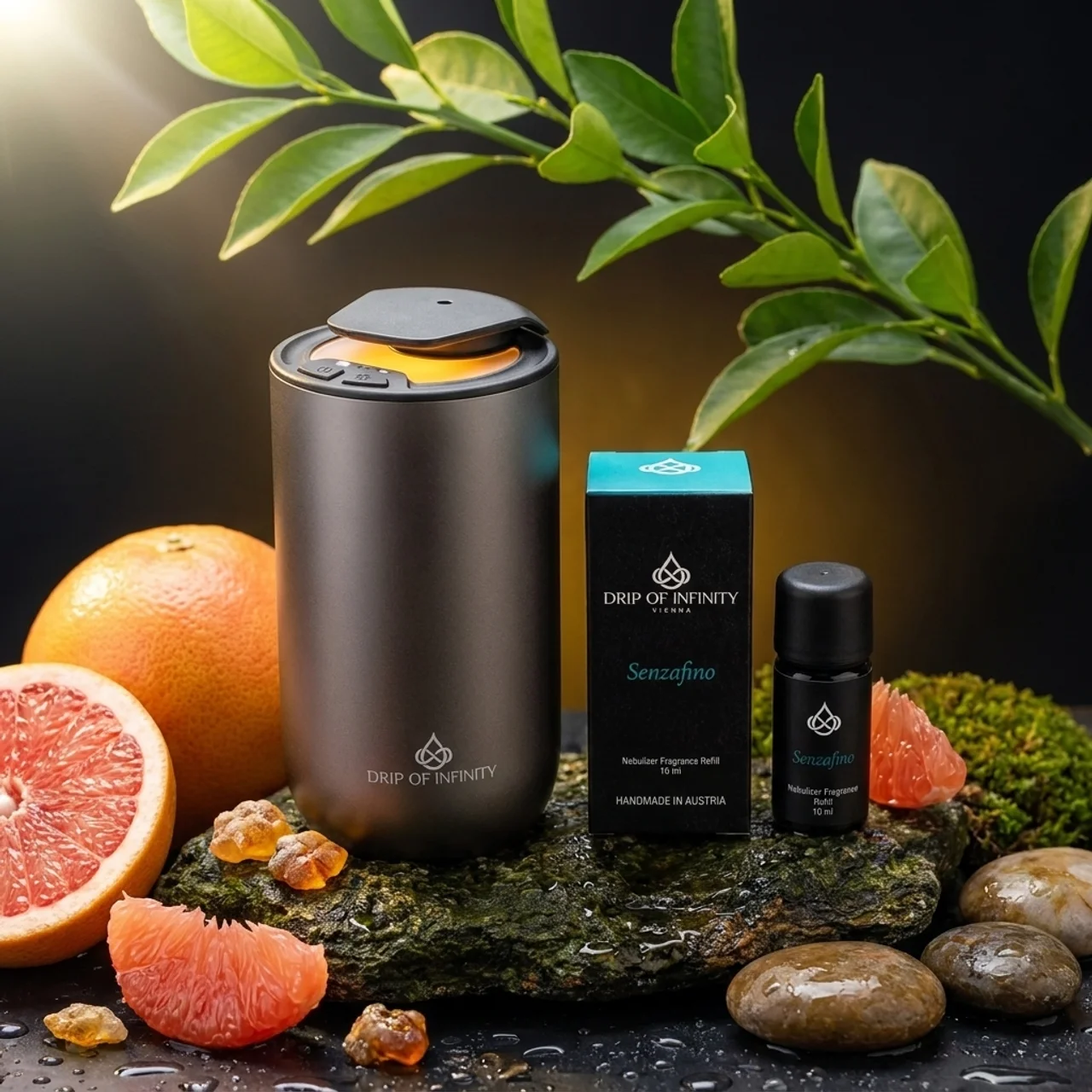 Senzafino Nebulizer-Duftöl Nachfüllflasche 10 ml von Drip of Infinity für den Portable Waterless Diffuser ohne Wasser