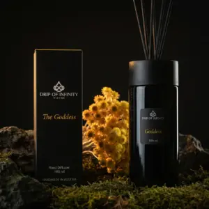 Drip of Infinity Goddess Reed Diffuser Wien, warm-goldener Raumduft mit Strohblumen-Note