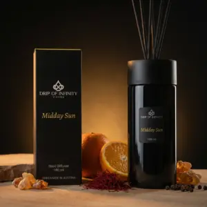 Drip of Infinity Midday Sun Reed Diffuser Wien, warm-sonniger Raumduft mit Safran und Orange