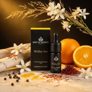 Drip of Infinity Midday Sun Duftöl für Ultraschall-Diffuser, 10 ml, mit Safran, Orange und warmen Ambernoten